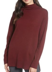 Chelsea 28 Funnel-neck Sweater in Red Syrah.